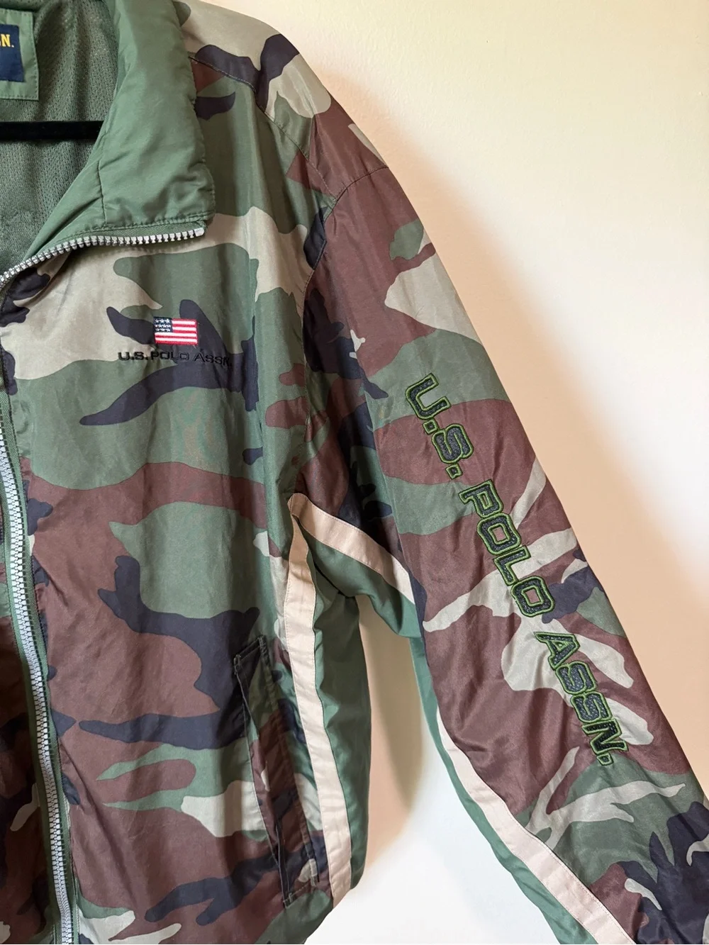 vintage Polo Ralph Lauren camo windbreaker zip up jacket size Large